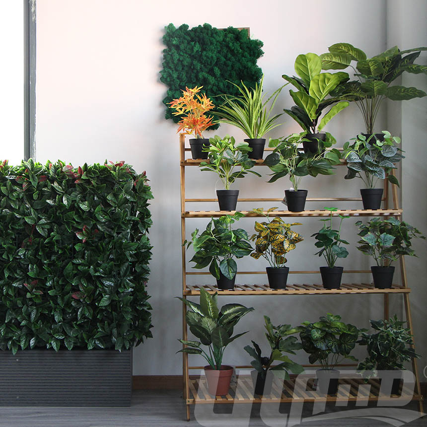 仿真植物屏風(fēng)和仿真植物盆栽